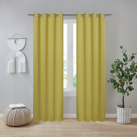 Jennifer 54x90 Blackout Grommet Curtain Panel - Gold