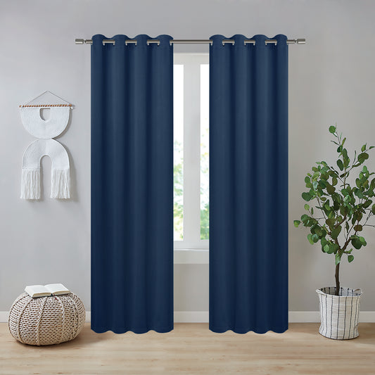 Jennifer 54x90 Blackout Grommet Curtain Panel - Navy