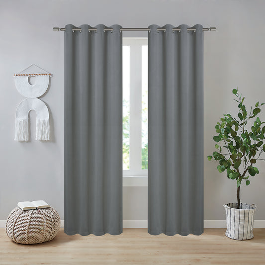 Jennifer 54x90 Blackout Grommet Curtain Panel - Grey