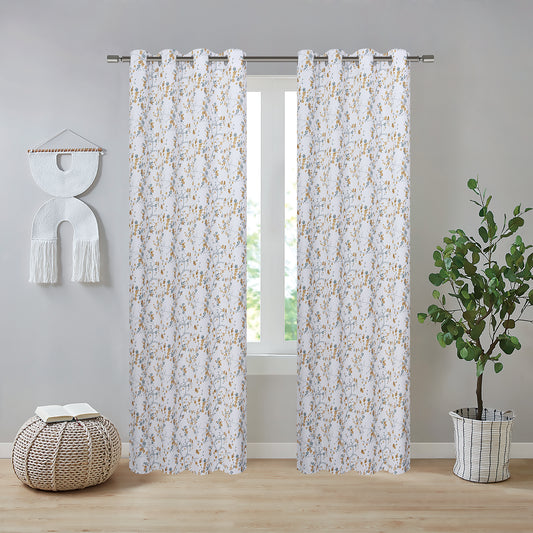 Emma Printed Blackout Grommet Curtain Panel - 54x90 -  Gold