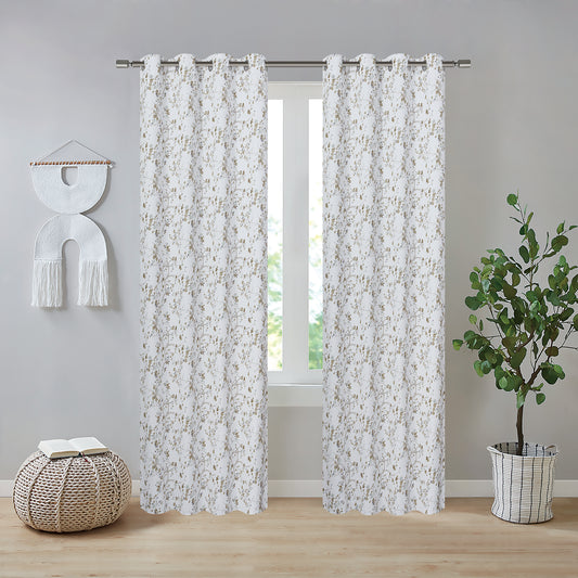 Emma Printed Blackout Grommet Curtain Panel - 54x90 -  Neutral