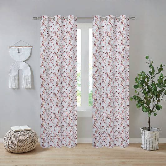 Emma Printed Blackout Grommet Curtains - 38x84 - 2 Panels - Spice