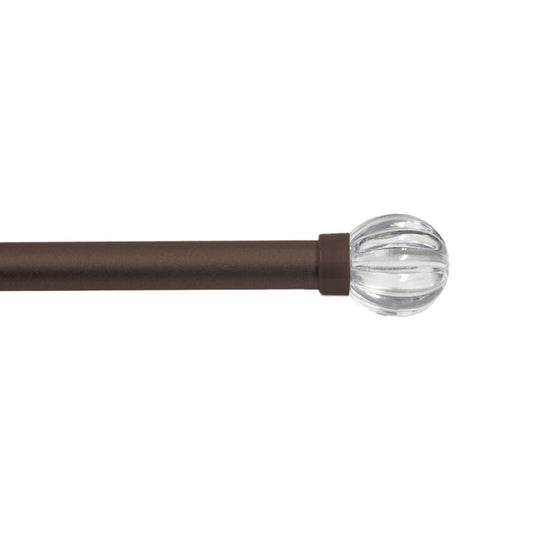 Decor Globe Finial Cafe Rod - Chocolate 48"-86"