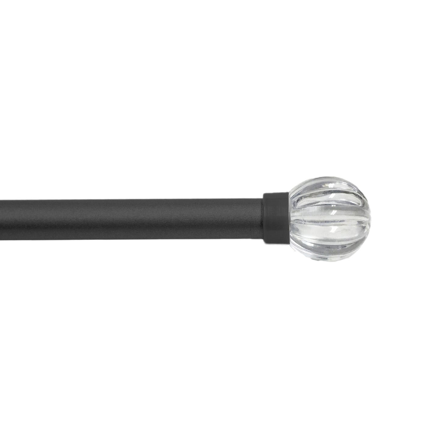 Decor Globe Finial Cafe Rod - Black 48"-86"