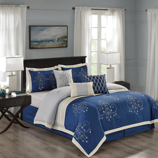 Agatha - 7pc Comforter Set- Queen