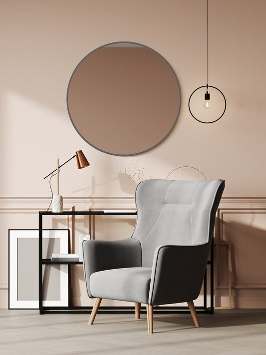 Aluminum 24" Round Wall Mirror