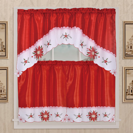 Poinsettia - Kitchen Curtain