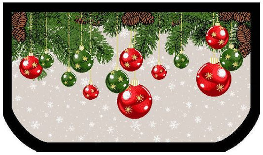Festive Christmas Ornaments - 18"x30"  D Shape Kitchen Mat