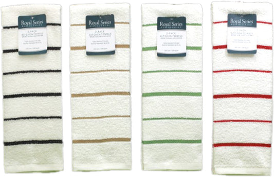 Stripe & Solid 16"x27" Kitchen Towels - 2 Pack