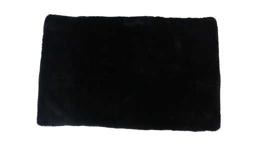 Faux Rabbit Fur Pillowcase - Black