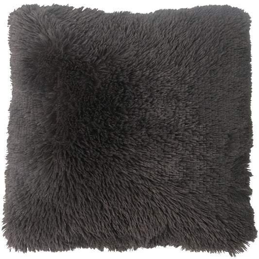 PV Fur Throw Pillow - 20"x20" - Dark Grey