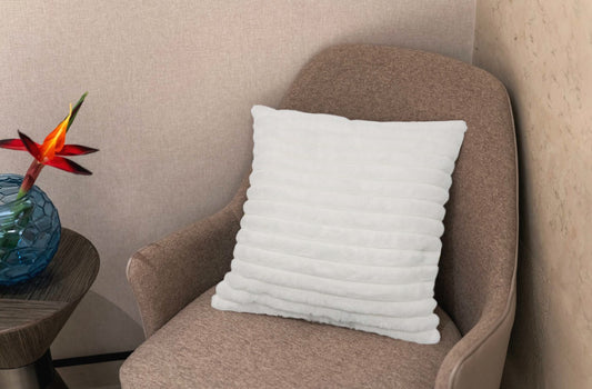 Solari Ribbed Throw Pillow 20x20 - White