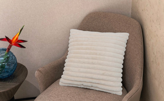 Solari Ribbed Throw Pillow 20x20 - Beige