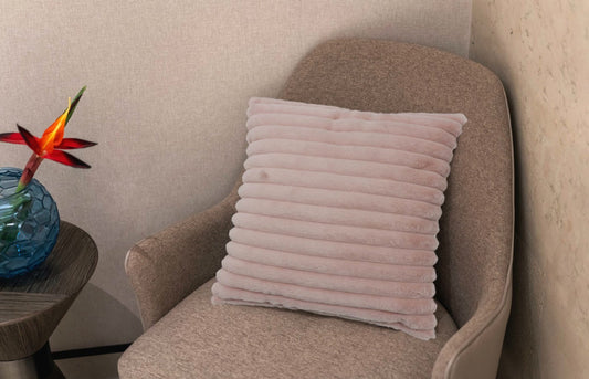 Solari Ribbed Throw Pillow 20x20 - Blush