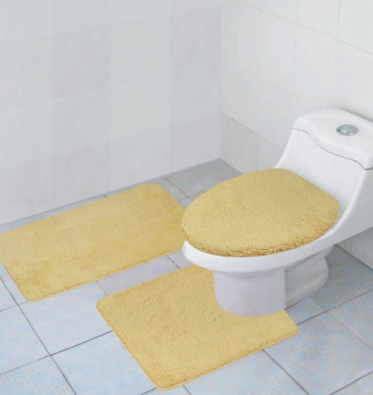 Hailey - 3pc Bath Mat Set - Beige