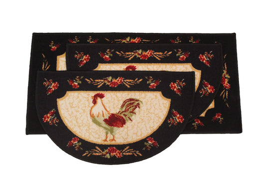 Rooster - 3pc Kitchen Mat Set