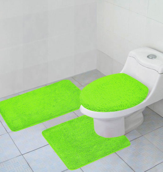 Hailey - 3pc Bath Mat Set - Lime