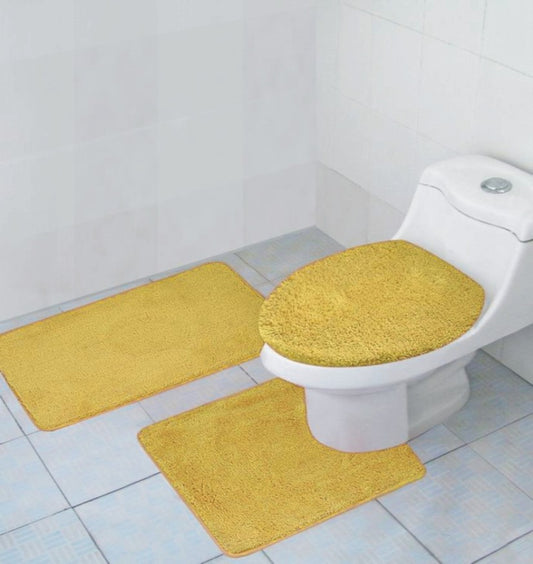 Hailey - 3pc Bath Mat Set - Gold