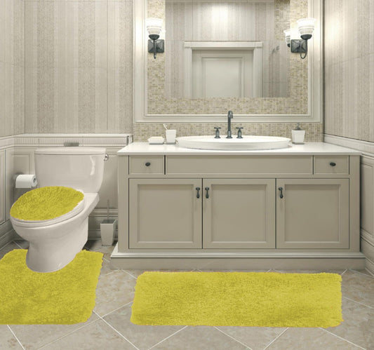 Queen Mary - 3pc Bath Mat Set - Yellow
