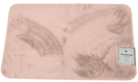 Faux Rabbit Fur Rug 18"x30" - Blush