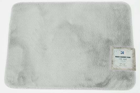 Faux Rabbit Fur Rug 17"x24" - White