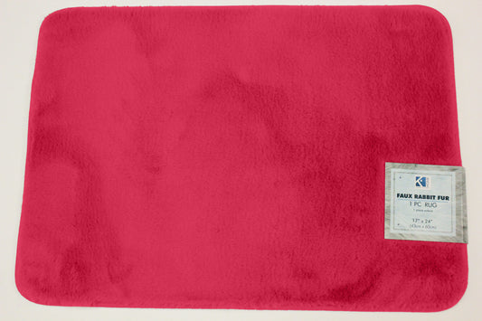 Faux Rabbit Fur Rug 17"x24" - Burgundy