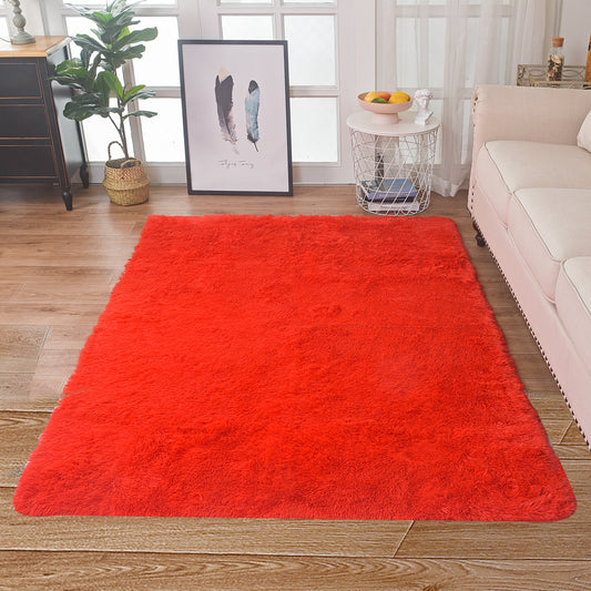 PV Fur Rug 5'x7' - Red