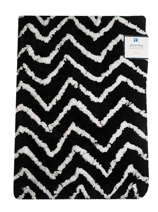 Leighton - 3.5'x5.5' Decor Rug - Black/White