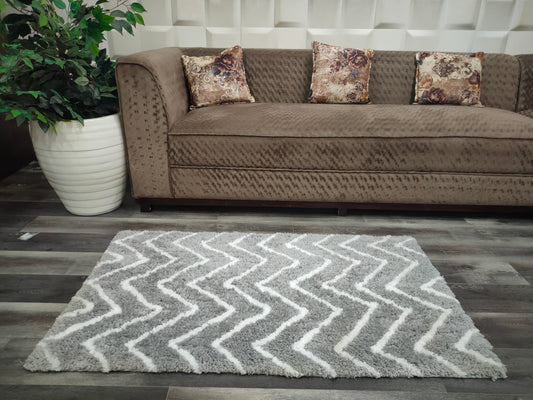 Leighton - 3.5'x5.5' Decor Rug - Grey/White