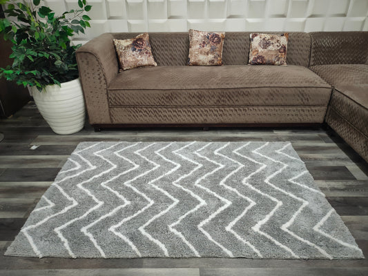 Leighton 5'x7' Decor Rug - Grey/White