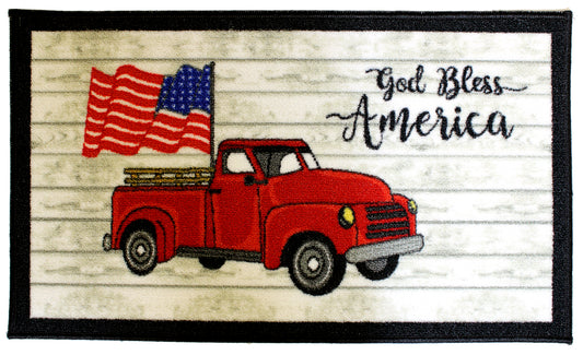 God Bless Truck - 20"x40" Printed Kitchen Mat