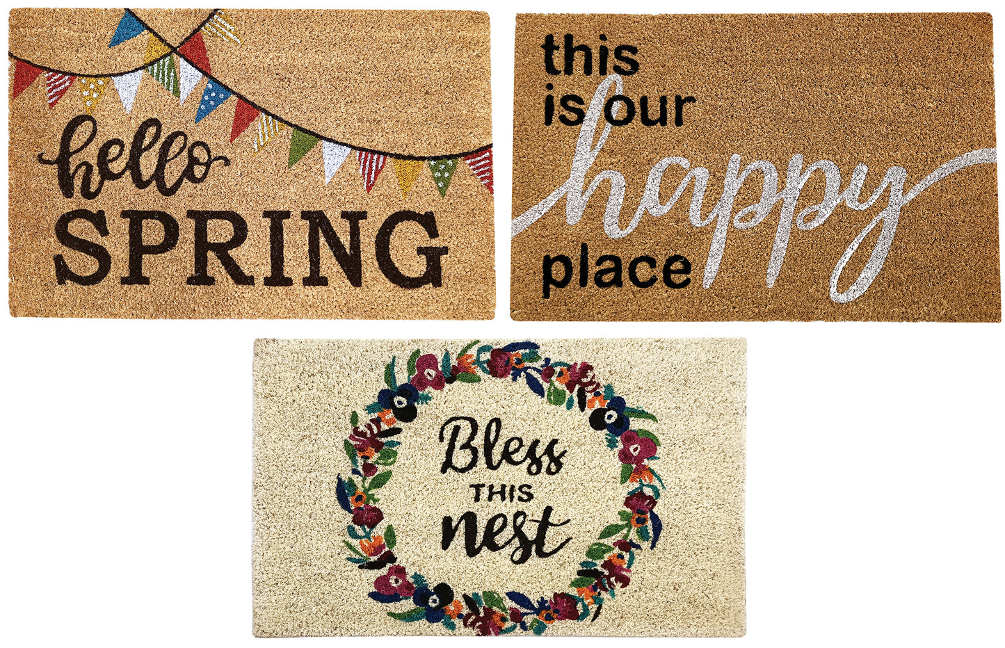 Happy Springtime Collection - 18"x28" Printed Coir Mat