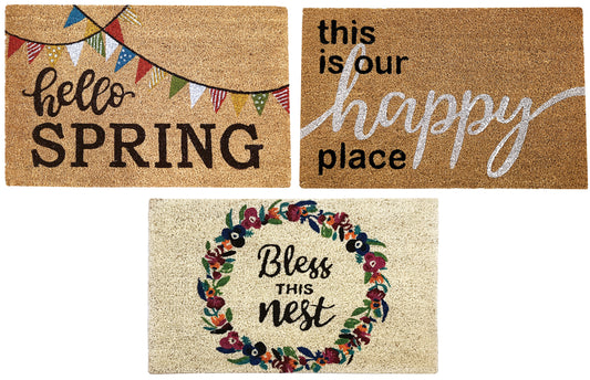 Happy Springtime Collection - 18"x28" Printed Coir Mat
