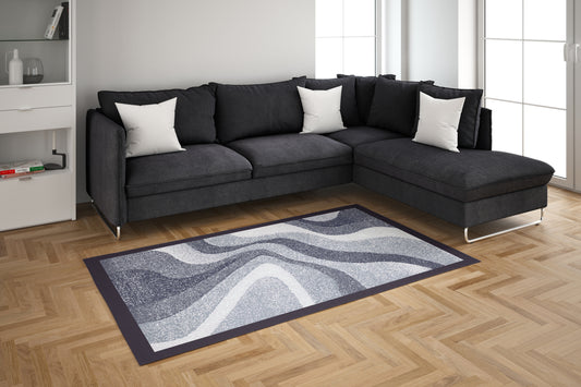 Wave Deco - 3'x5' Area Rug - Grey