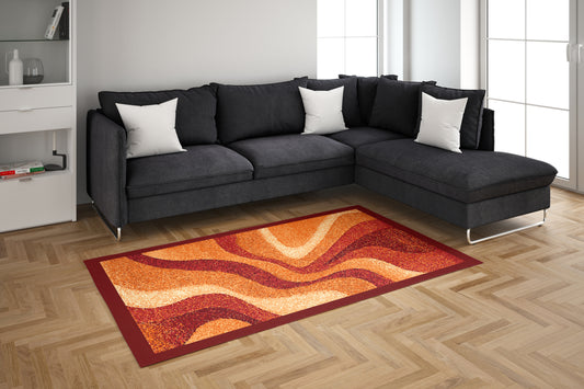 Wave Deco - 3'x5' Area Rug - Orange