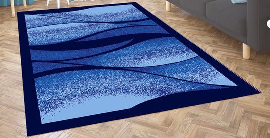 Modern Wave - 3'x5' Area Rug - Blue