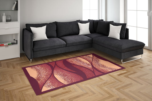 Modern Wave - 5'x7' Area Rug - Red