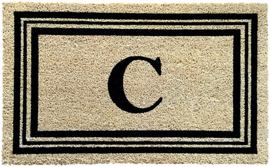 Monogram Letter C - 18"x28" Printed Coir Rug