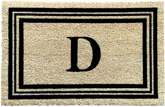 Monogram Letter D - 18"x28" Printed Coir Rug