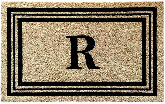 Monogram Letter R - 18"x28" Printed Coir Rug