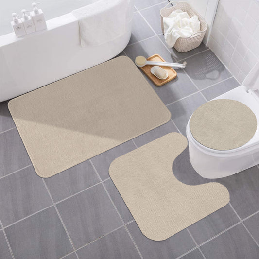 Brenda - 3pc Bath Mat Set - Mocha
