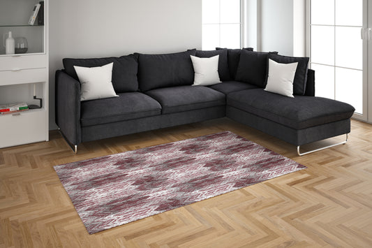 Modern Zigzag Weave - 3'x5' Area Rug - Burgundy