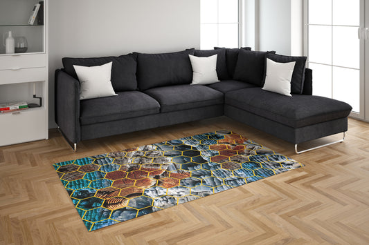 Geometric Honeycomb Weave - 3'x5' Area Rug