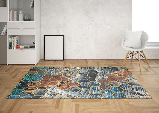 Geometric Honeycomb Weave - 5'x7' Area Rug
