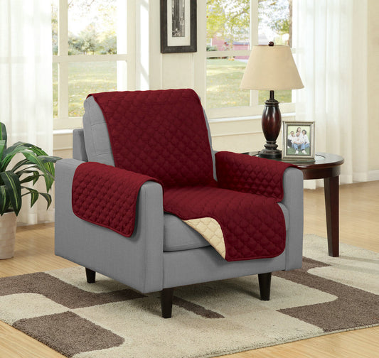 Reversible Microfiber Furniture Protector - Chair – Burgundy/Camel
