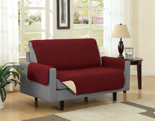 Reversible Microfiber Furniture Protector - Loveseat – Burgundy/Camel