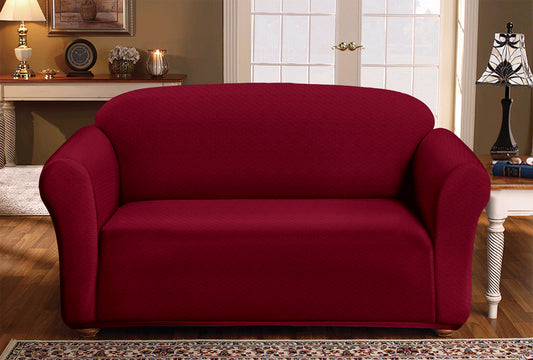 Milan Slipcover Loveseat - Burgundy