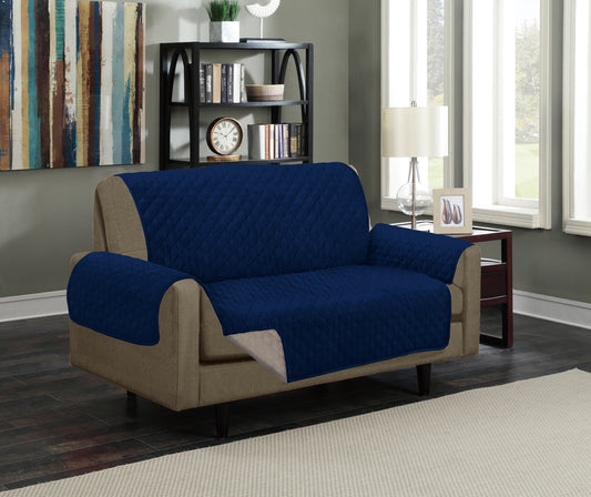 Reversible Microfiber Furniture Protector - Loveseat – Navy/Grey