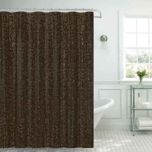 Kendall - 13pc Microfiber Shower Curtain Set - Chocolate