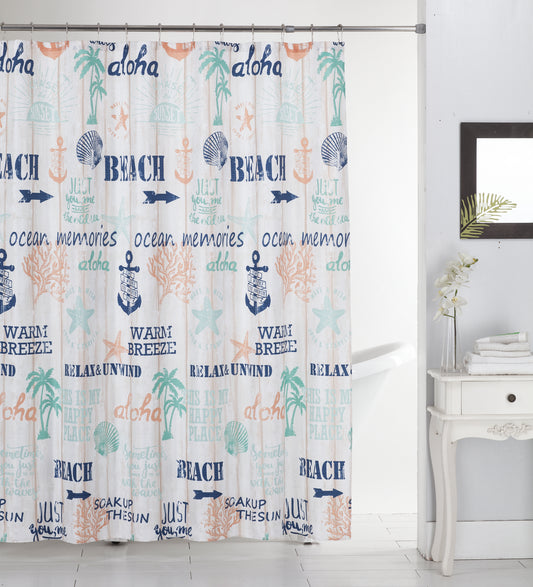Sanibel - 13pc Canvas Shower Curtain Set